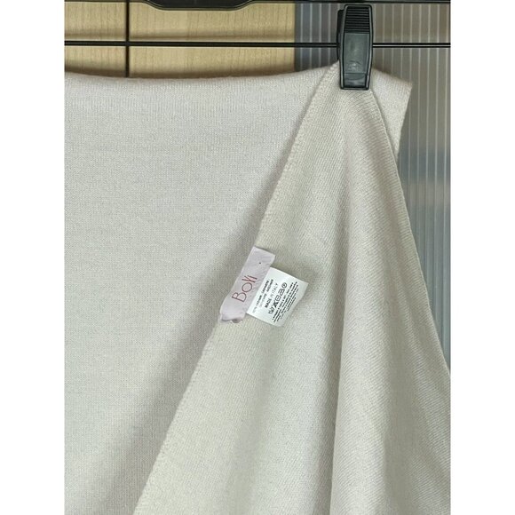 Mens Women’s Italy Cashmere Winter Knitted Scarf Solid White Ivory Designer Lux - Picture 2 of 3